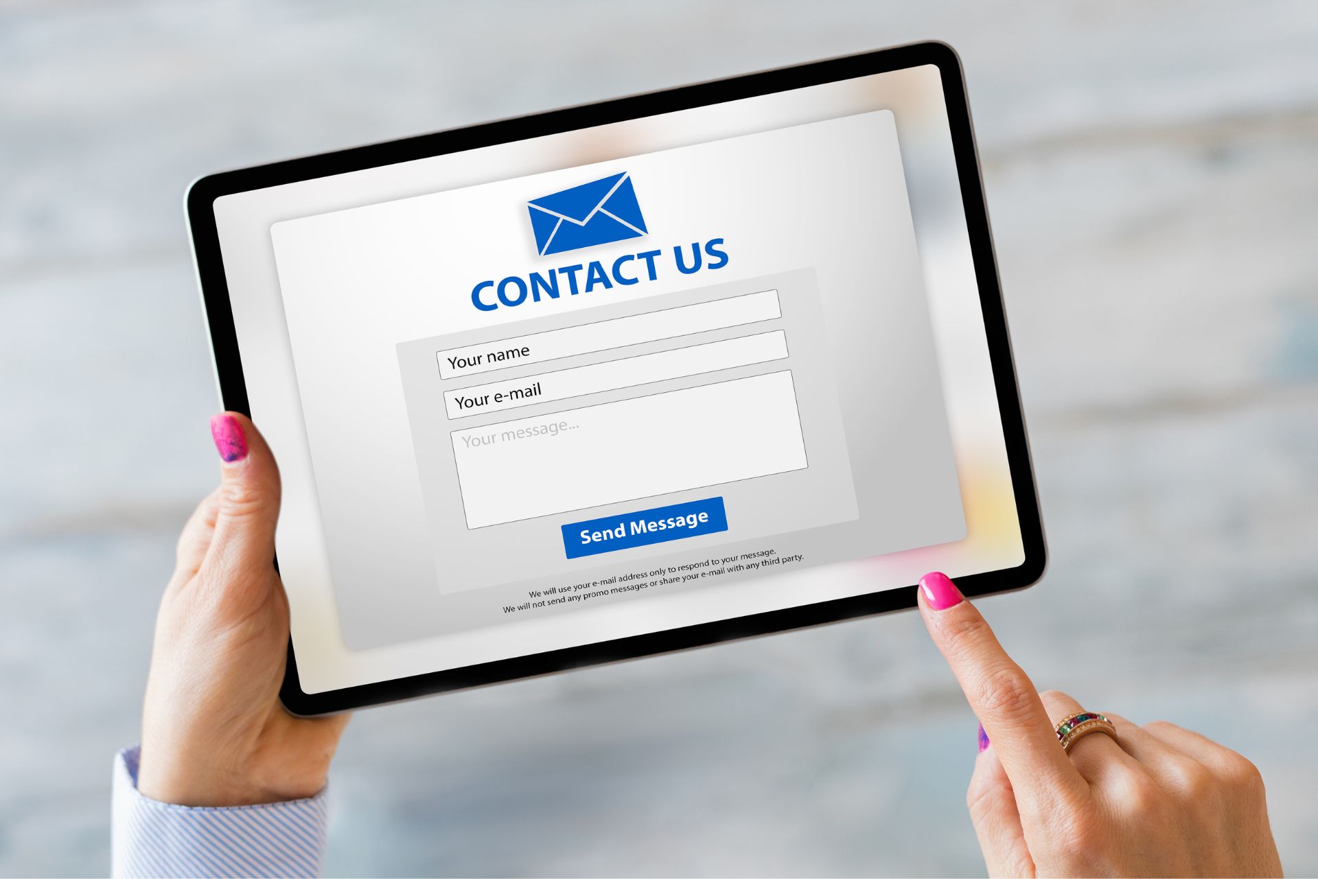 Contact Us Form Showing A Tablet On A Complaints Form